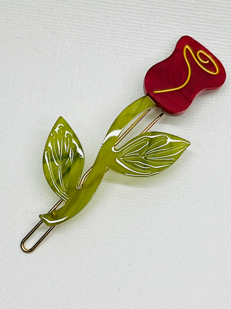 Rose Barrette Set – Pinecone+Chickadee