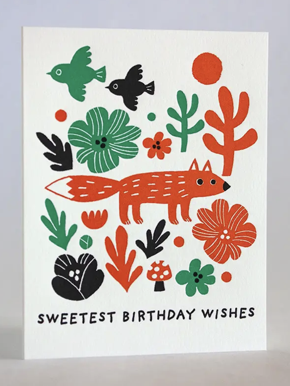 Sweetest Birthday Fox Card