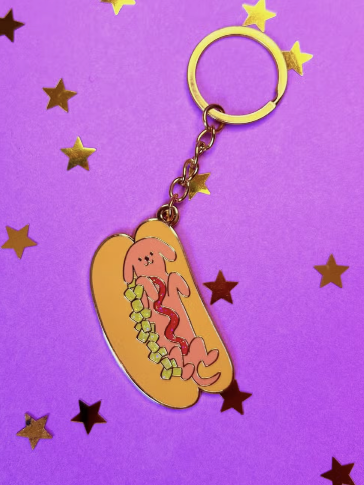 J crew 2025 hot dog keychain