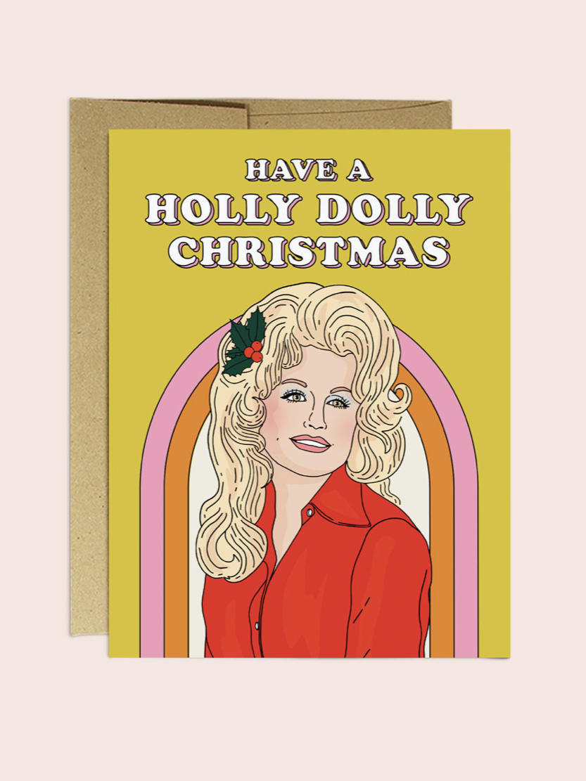 Holly Dolly Christmas Card Pineconechickadee 7570
