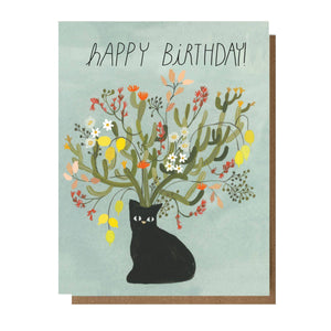 Happy Birthday Black Cat Card