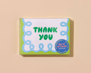 Blue/Green Coquette Thank You Card Set (10)