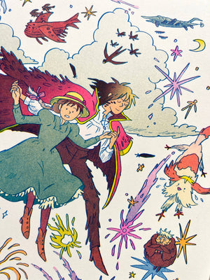 Howl's Moving Castle Riso Print