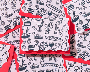 Icons Scalloped Card Set (10) Letterpress