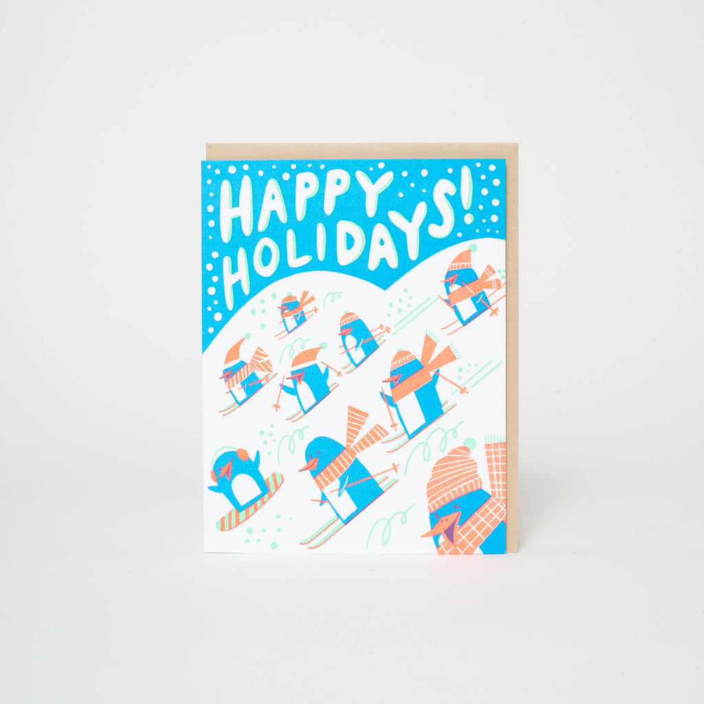 Happy Holidays Penguins Card