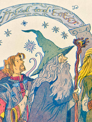 Lord of the Rings, Fellowship Riso Print