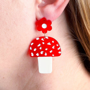 Mushrooms and Flowers Earrings