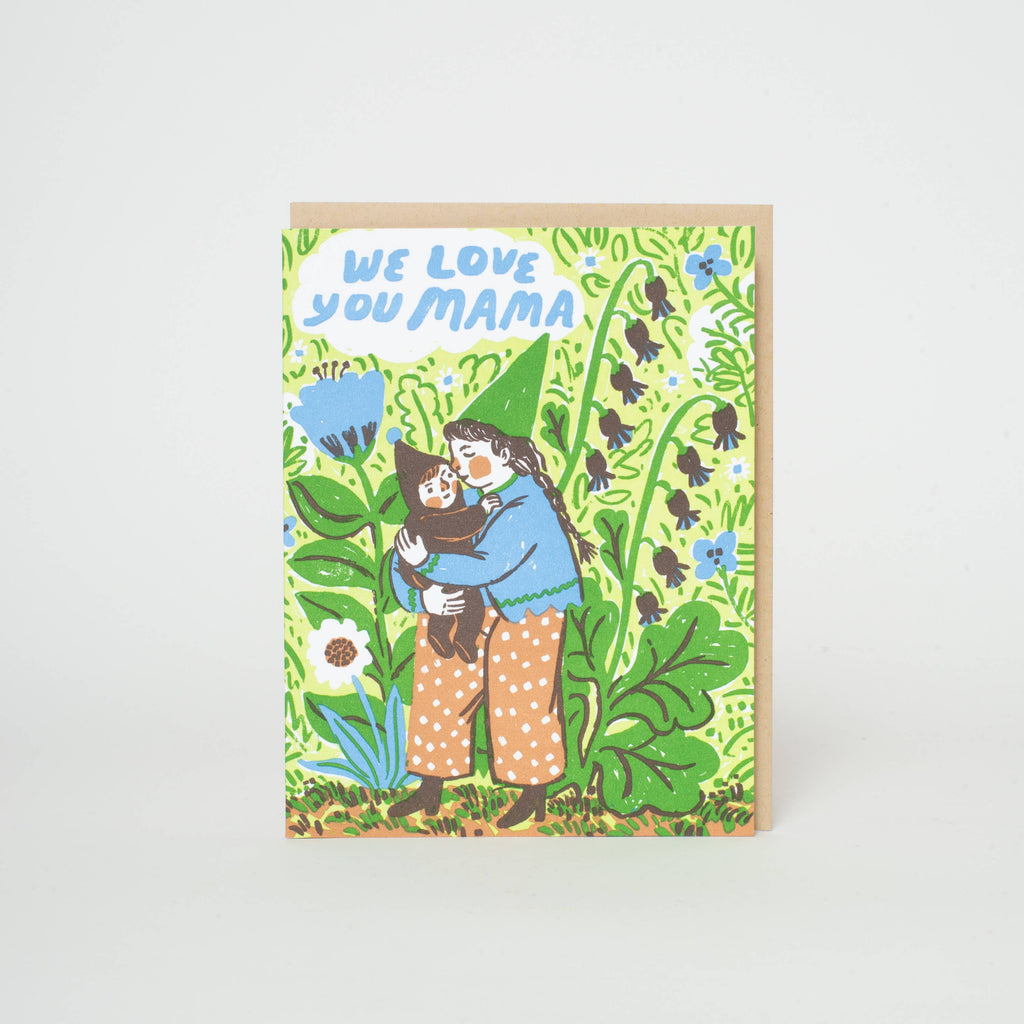 Gnome Mama Love Letterpress Greeting Card