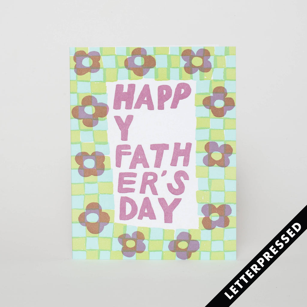 Father's Day Check Letterpress Greeting Card