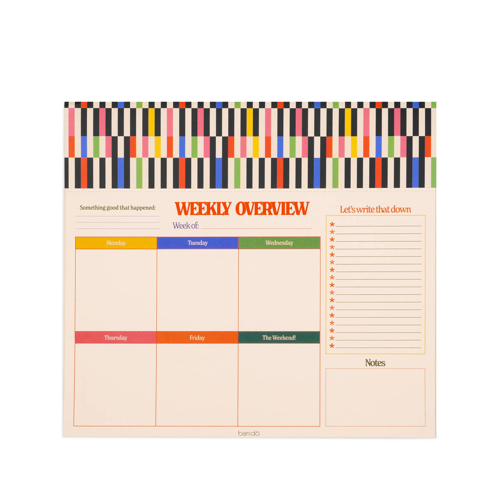 Desk Notepad Mid Century Stripe