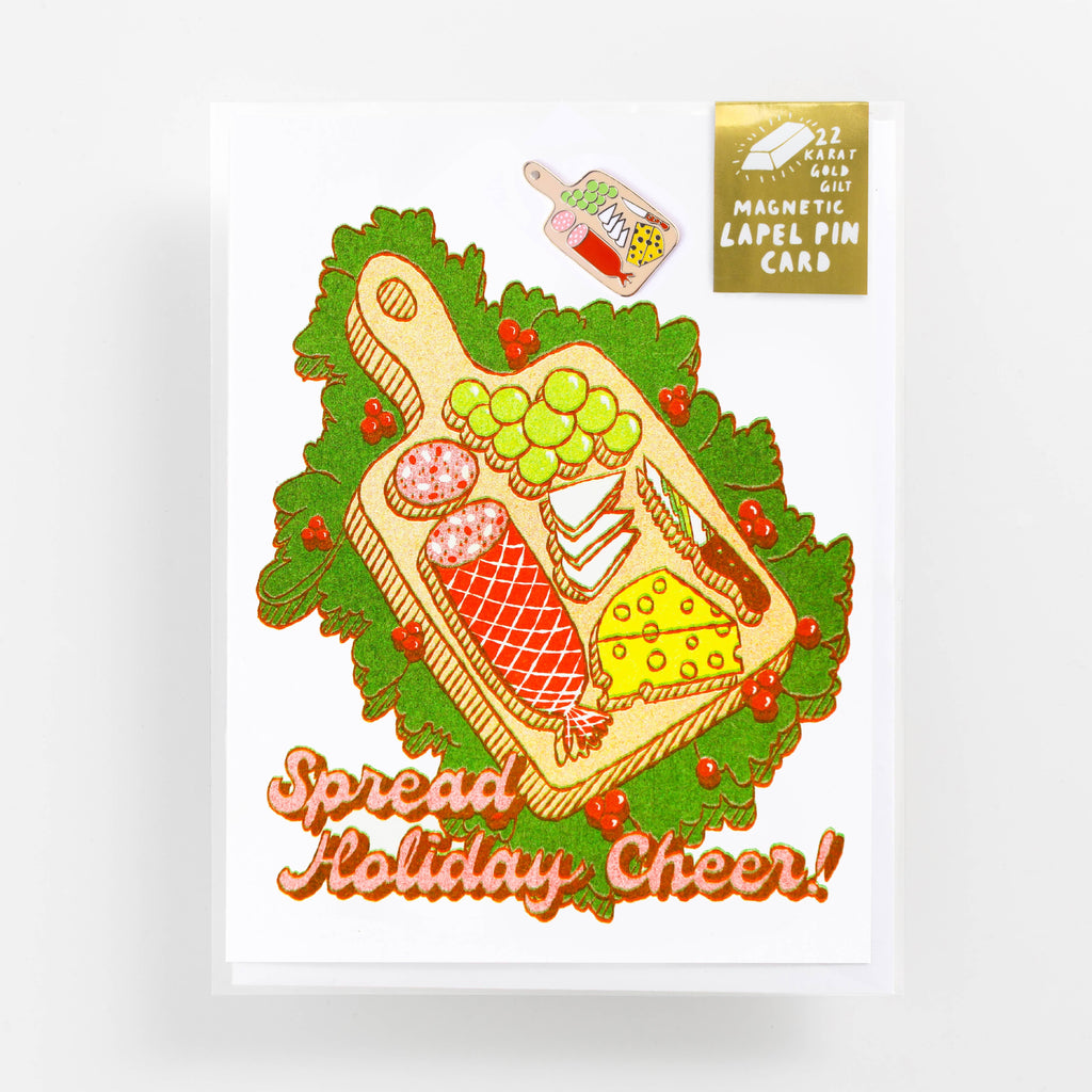 Spread Holiday Cheer Lapel Pin Card - Charcuterie Christmas