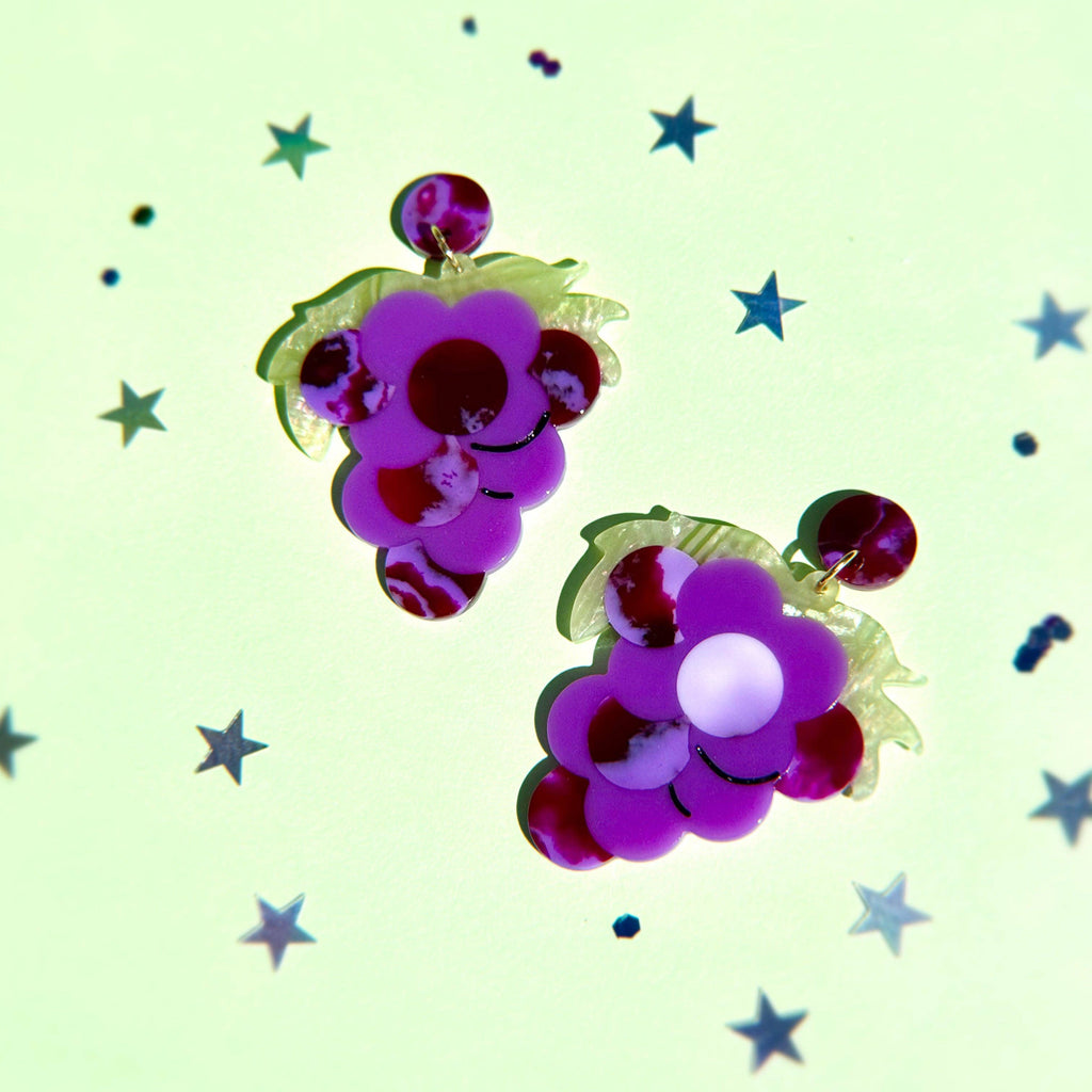 Grape Bunch Statement Earrings