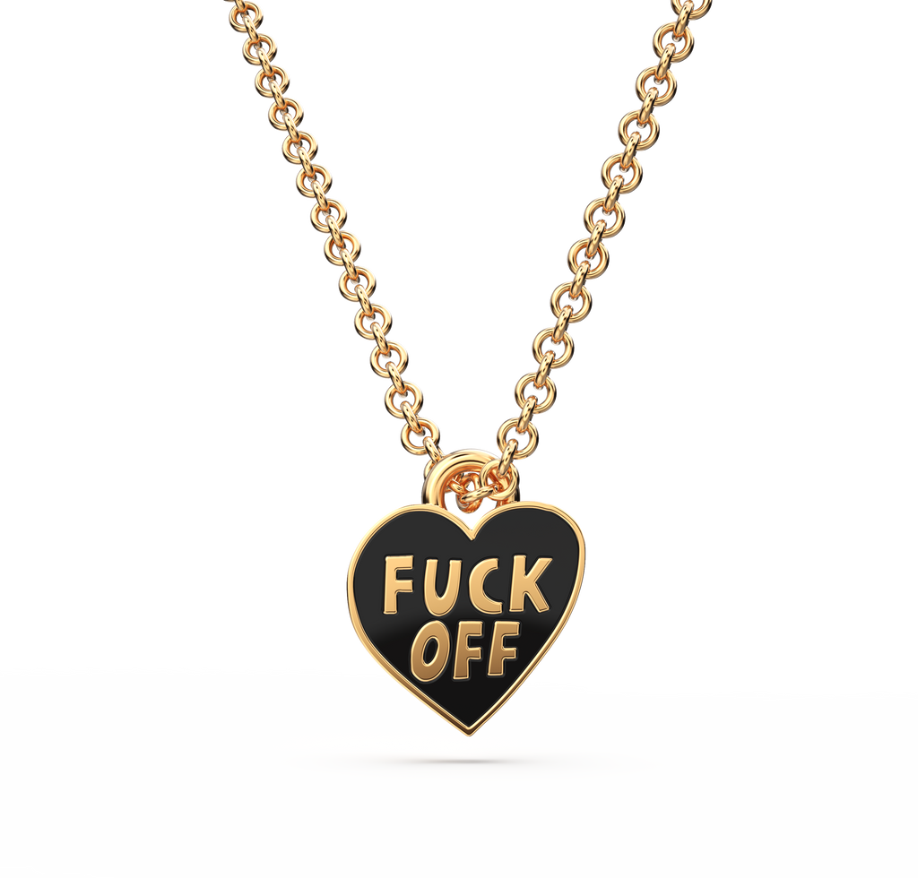 F Off Heart Pendant Necklace