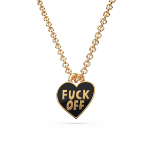 F Off Heart Pendant Necklace