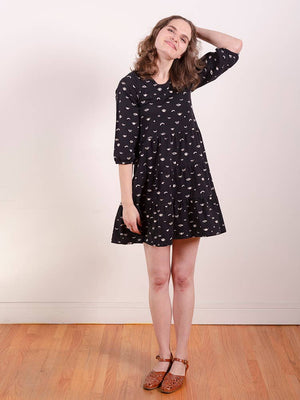 Bellini Long Sleeve Dress Onyx Eyes