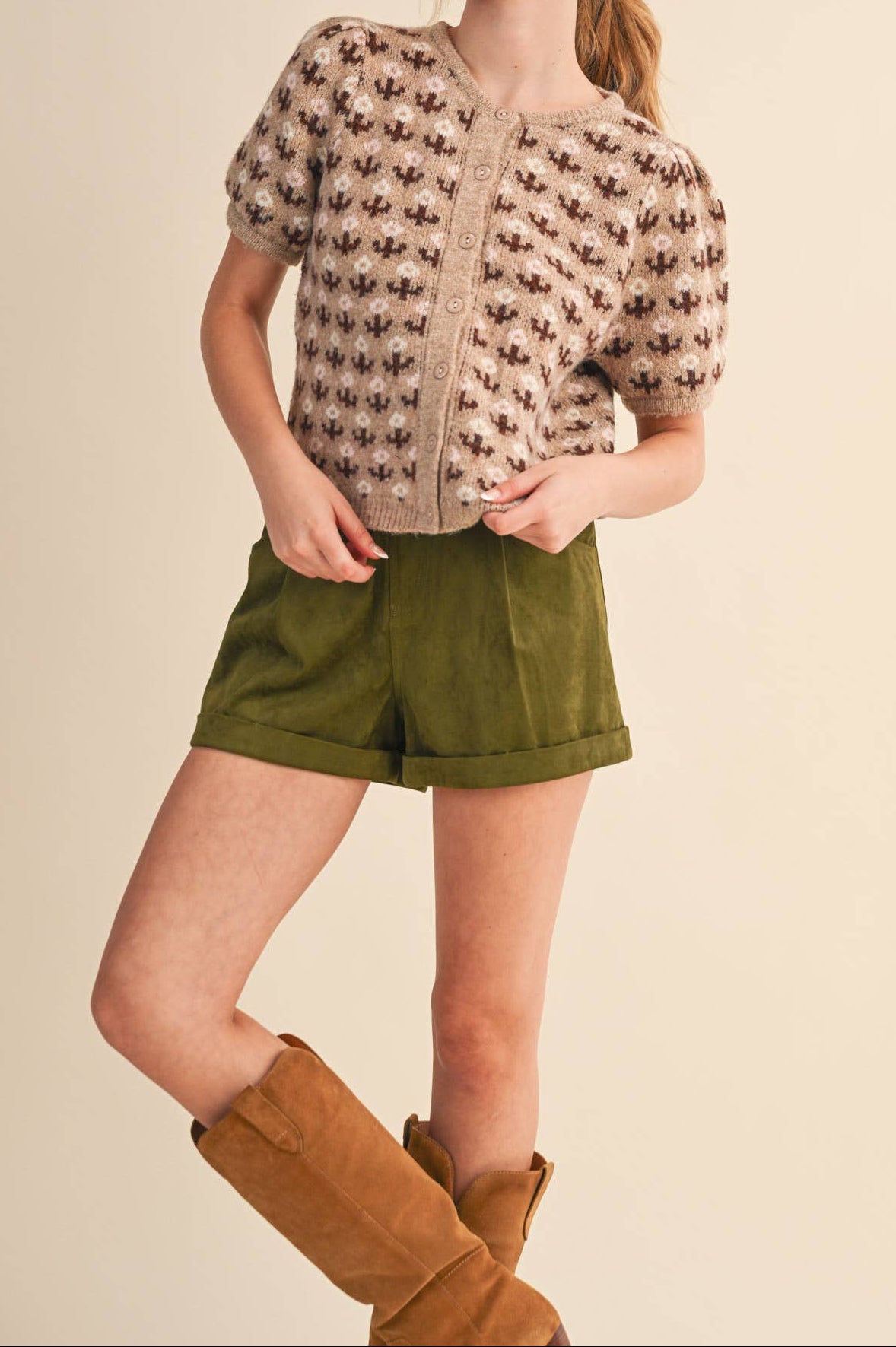 Floral Short Sleeve Cardigan