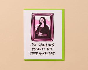 Mona Lisa Letterpress Birthday Card