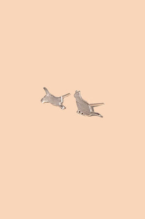 Cat Therapy Studs Silver