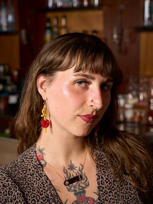 Cherry Garnish Statement Earrings