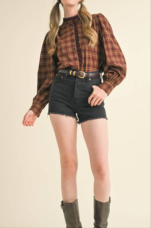 Plaid Button Down Top