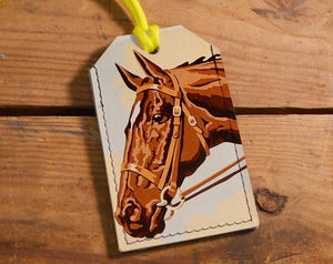 Painted Horse Leather Luggage Tag