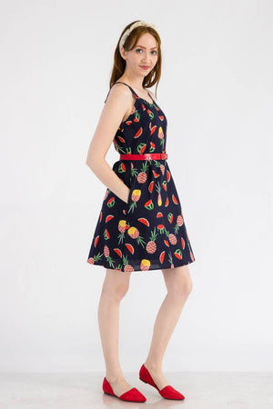 Navy Summer Fruit Dress