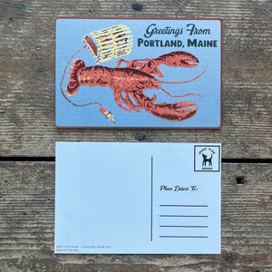 Greetings From Portland, Maine Lobster Postcard