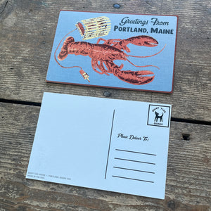 Greetings From Portland, Maine Lobster Postcard