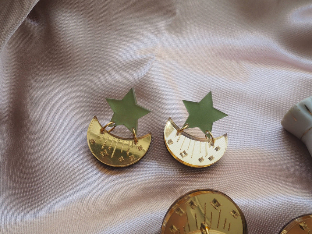 Jaded Moon Celestial Earrings