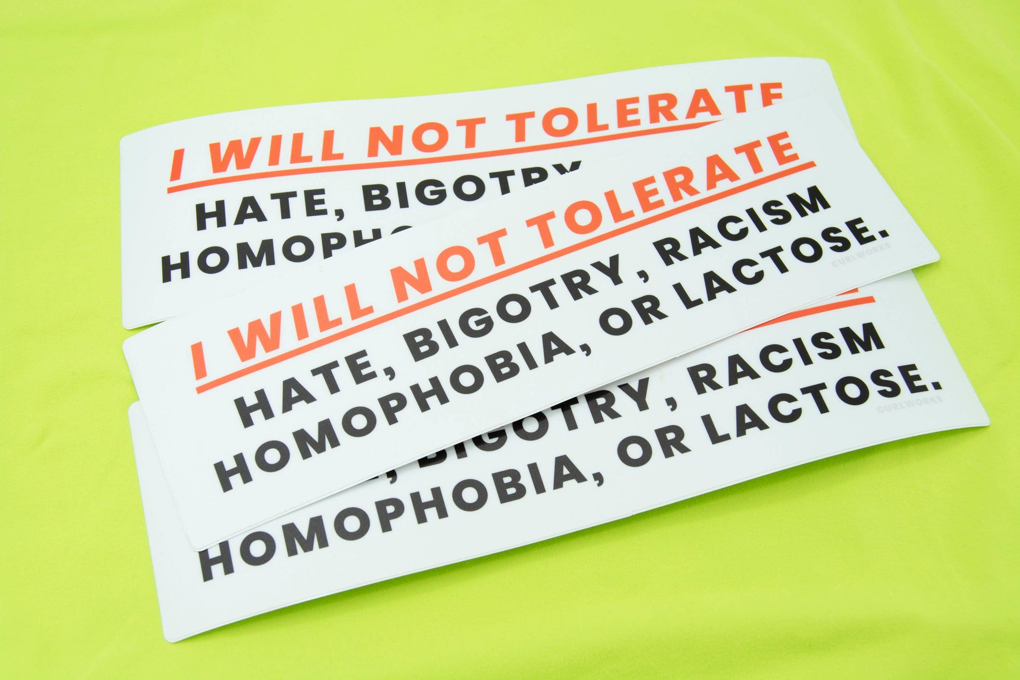 I Will Not Tolerate Bumper Sticker