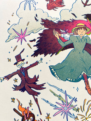 Howl's Moving Castle Riso Print