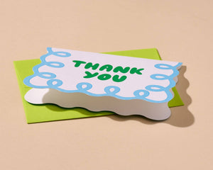 Blue/Green Coquette Thank You Card Set (10)
