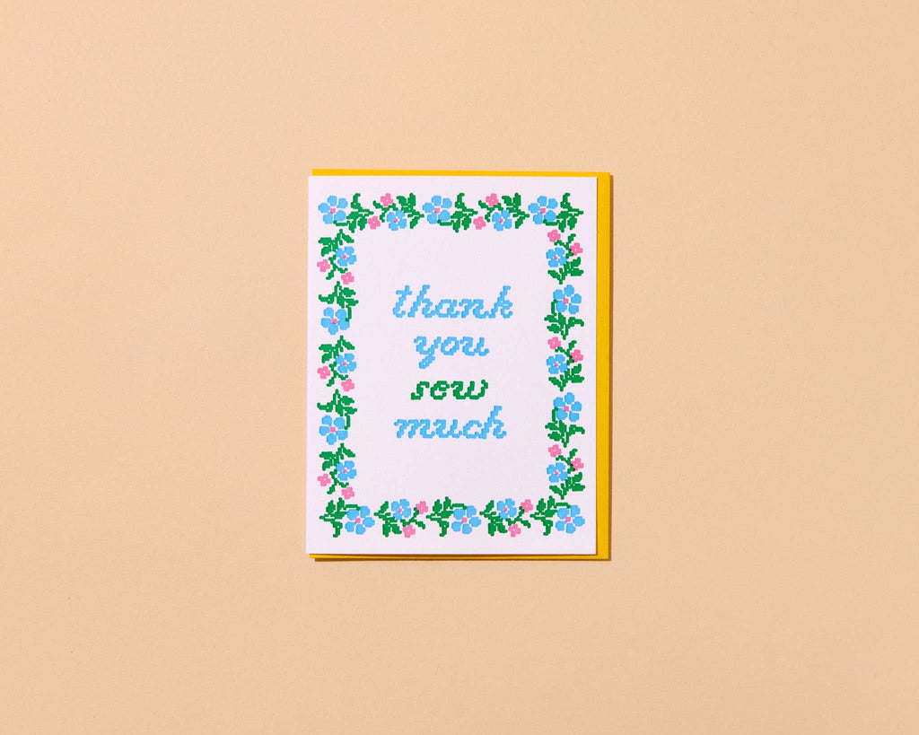 Thank You Sew Much Letterpress Card