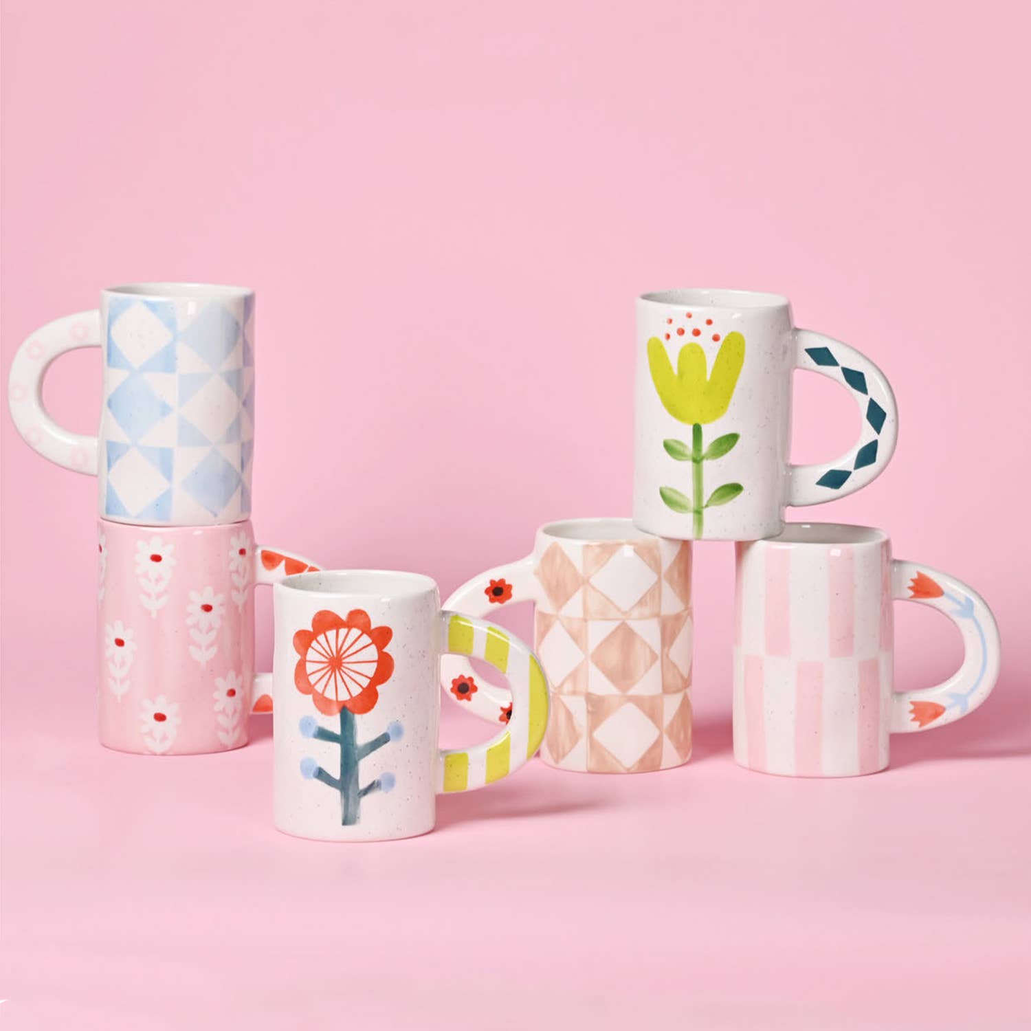 Pink and Red Floral Mug