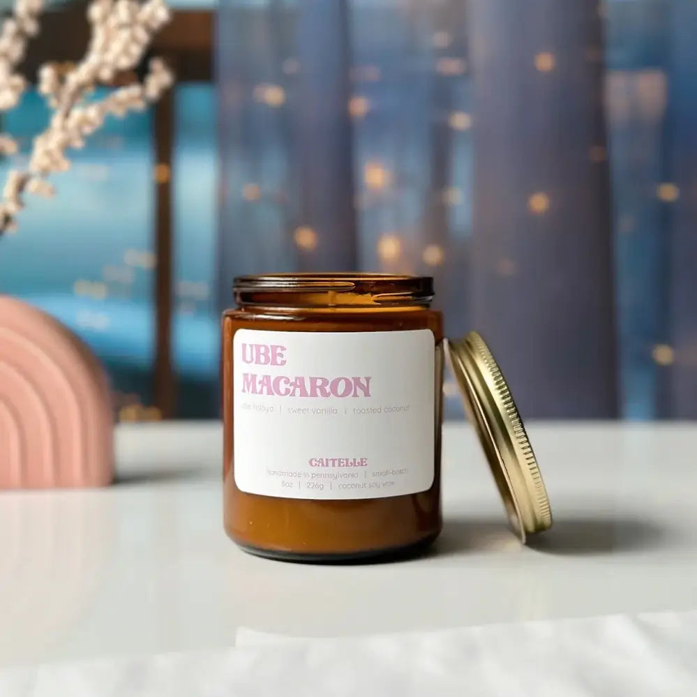 Ube Macaron Candle