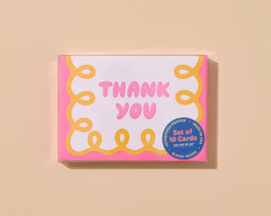 Yellow/Pink Coquette Thank You Card Set (10)
