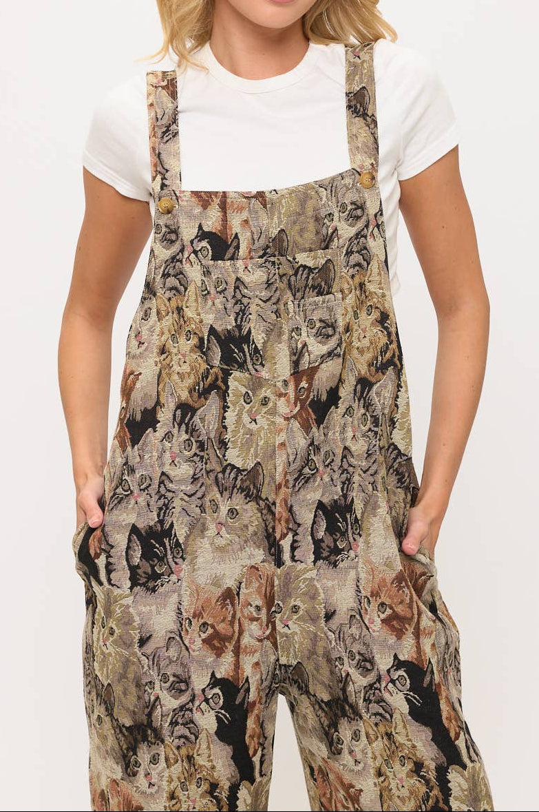Cat Collage Overalls