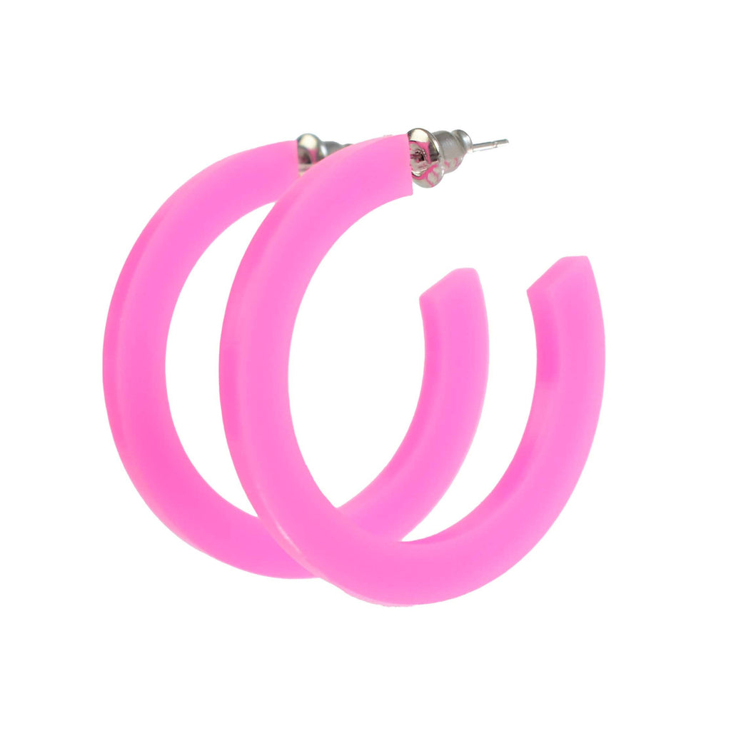 Hot Pink Hoop Earrings