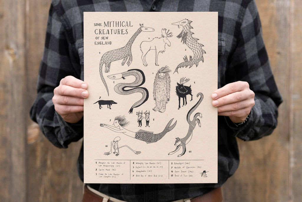 Some Mythical Creatures of New England Screen-Print 