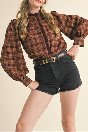 Plaid Button Down Top