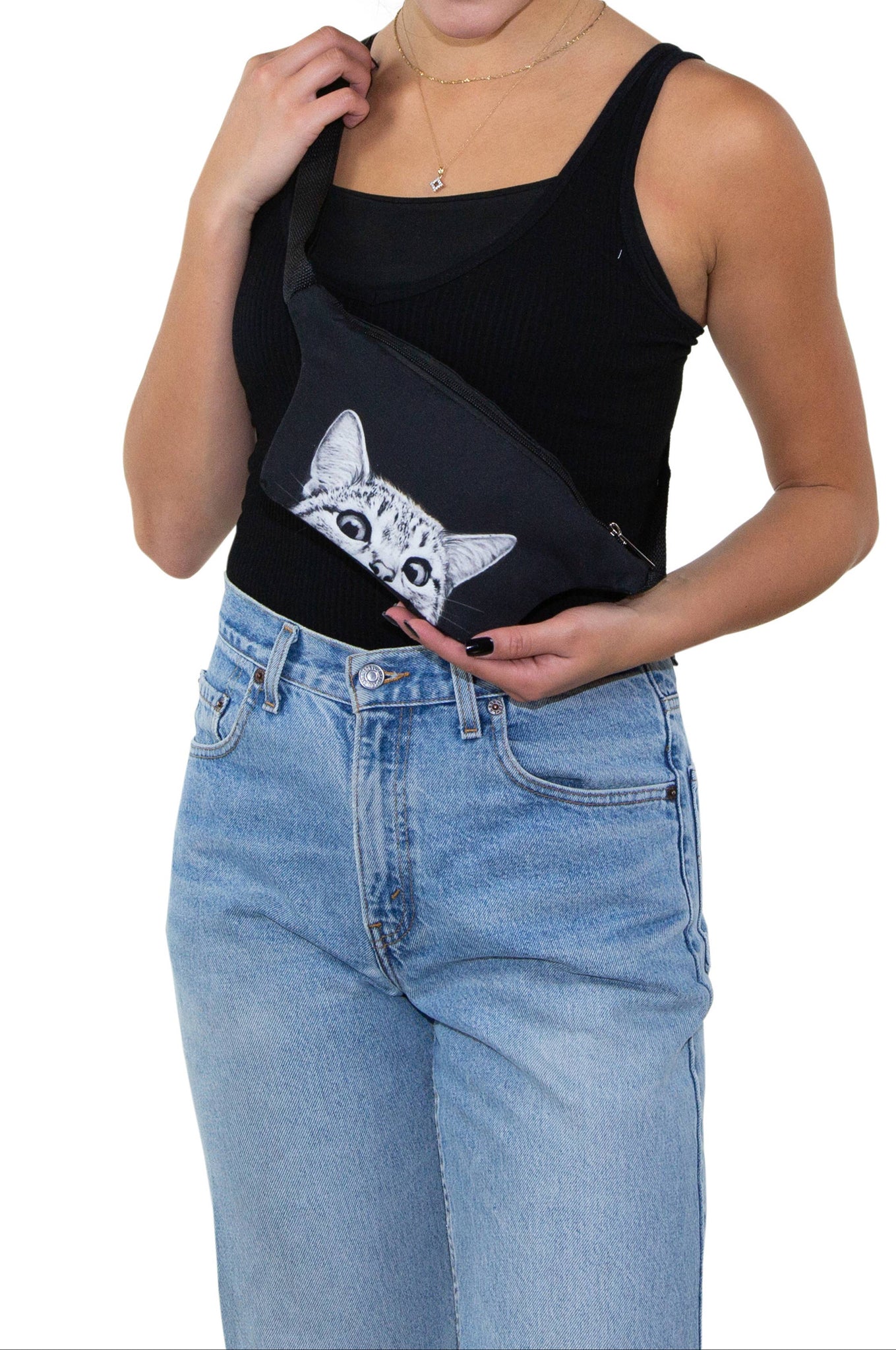 Peeking Cat Fanny Pack