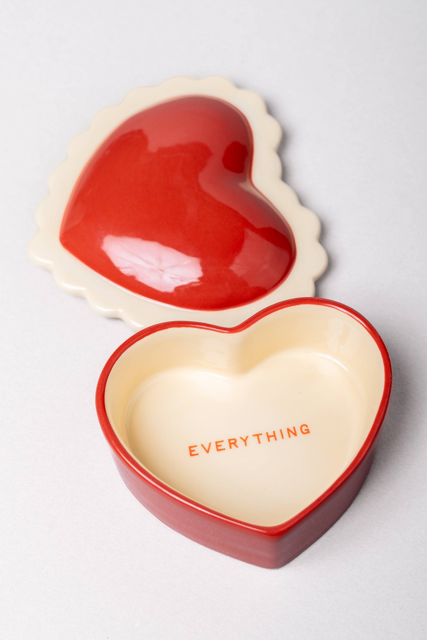 Ceramic Heart Shaped Trinket Box