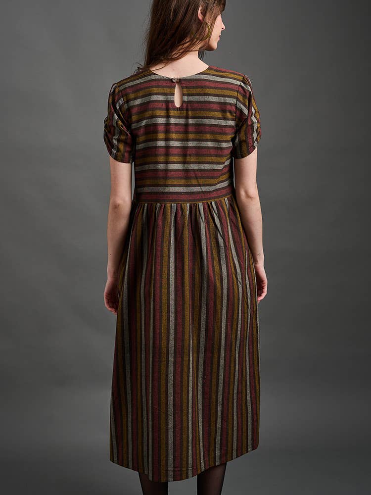 Kavita Dress Chocolate Stripe