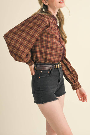 Plaid Button Down Top