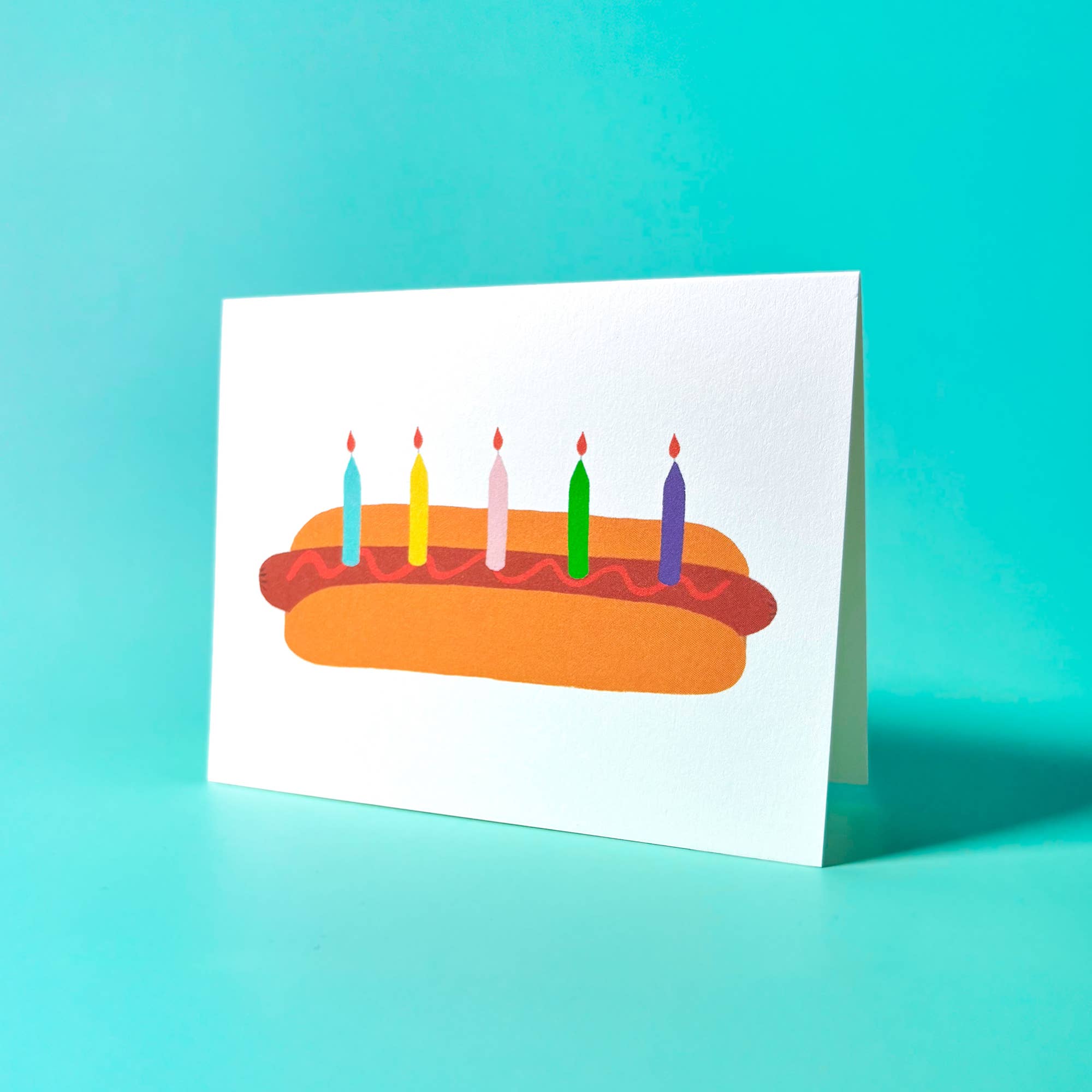 Happy Birthday Hot Dog Cake Greeting Card