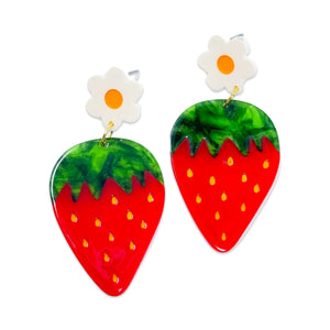 Strawberries and Flowers Earrings