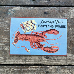 Greetings From Portland, Maine Lobster Postcard