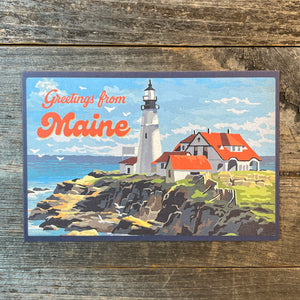 Greetings From Maine Lighthouse Postcard
