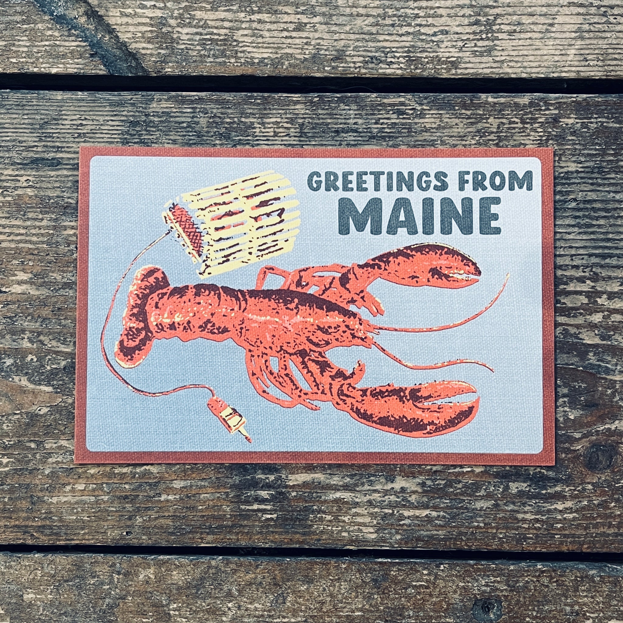 Greetings From Maine Lobster Postcard