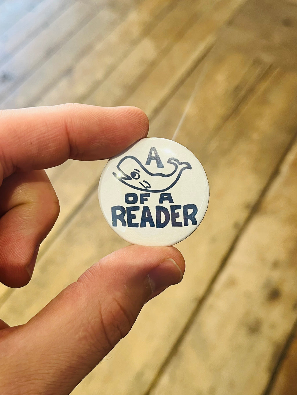 A Whale of a Reader 1.5in Pin
